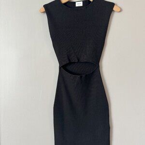 Aritzia Black Short Knit Key Hole Dress